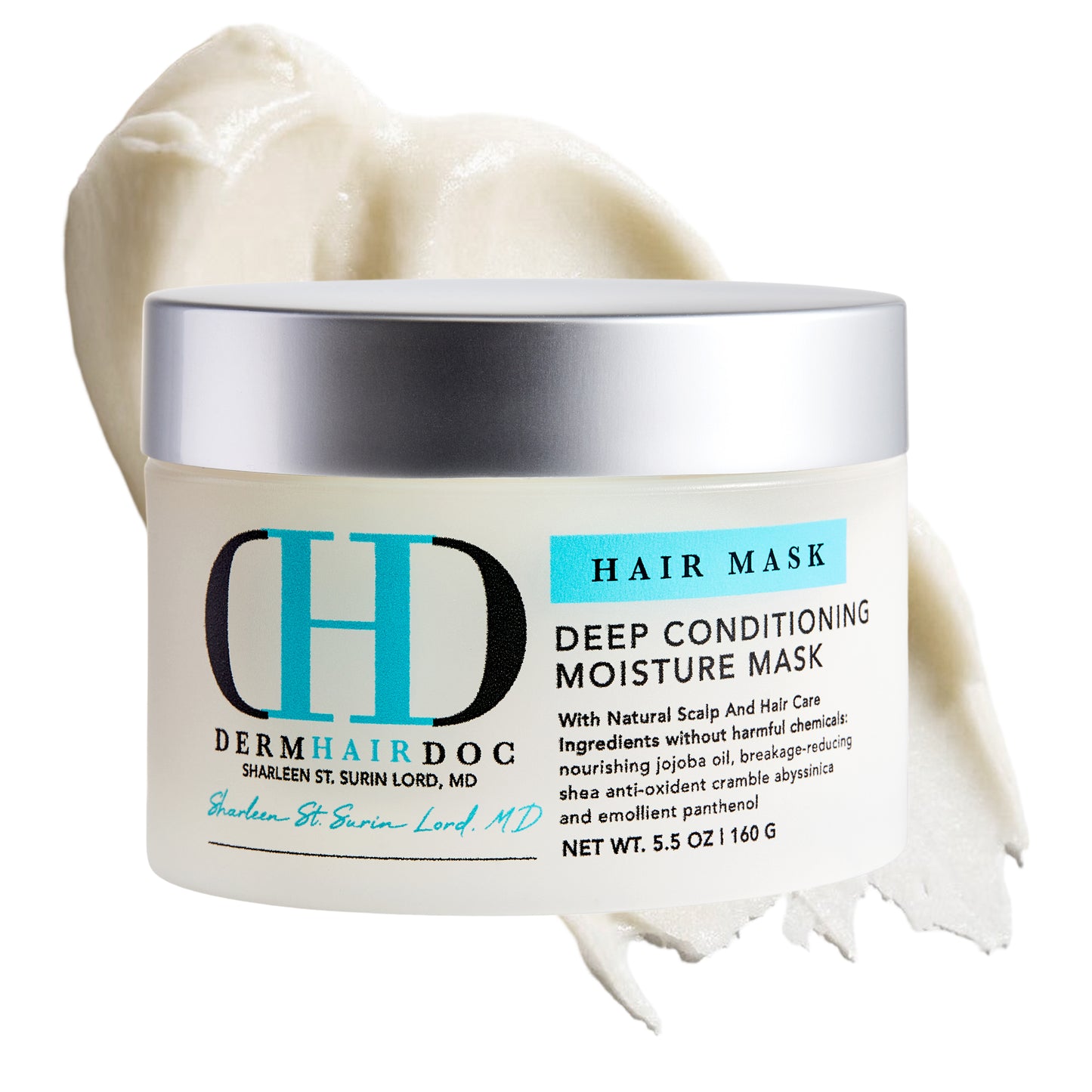 Hair Mask, Deep Conditioning Hair Mask, Hydrating Detangler Moisturizing Dermatologist-Developed Treatment for Curly, Dry, Frizzy, Swimmer's Hair & Itchy Scalp – 5.5 oz